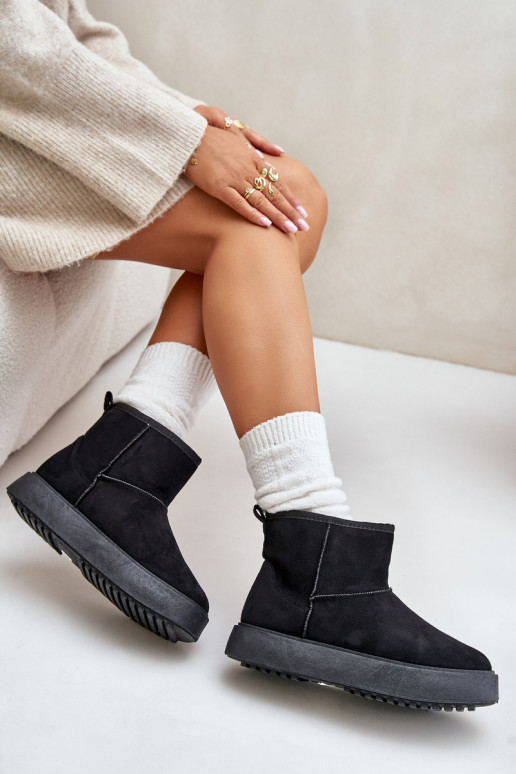 Dámské Sněhule Na Platformě Z Eko Semiše Černé Atteria Dámské Sněhule Na Platformě Z Eko Semiše Černé Atteria