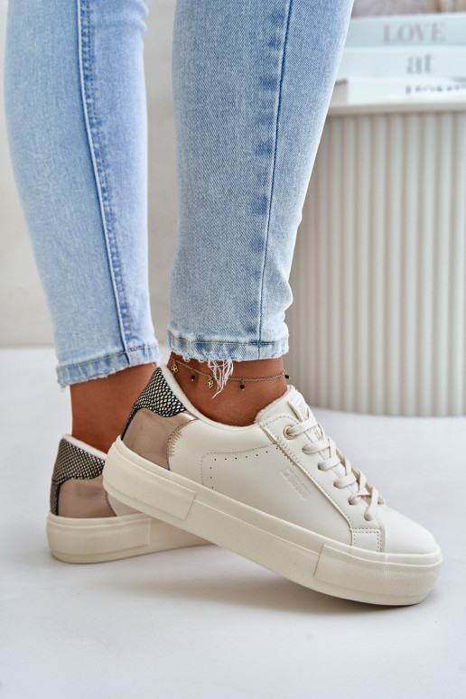 Zateplené dámské tenisky na platformě Big Star OO274A454 béžové Zateplené dámské tenisky na platformě Big Star OO274A454 béžové