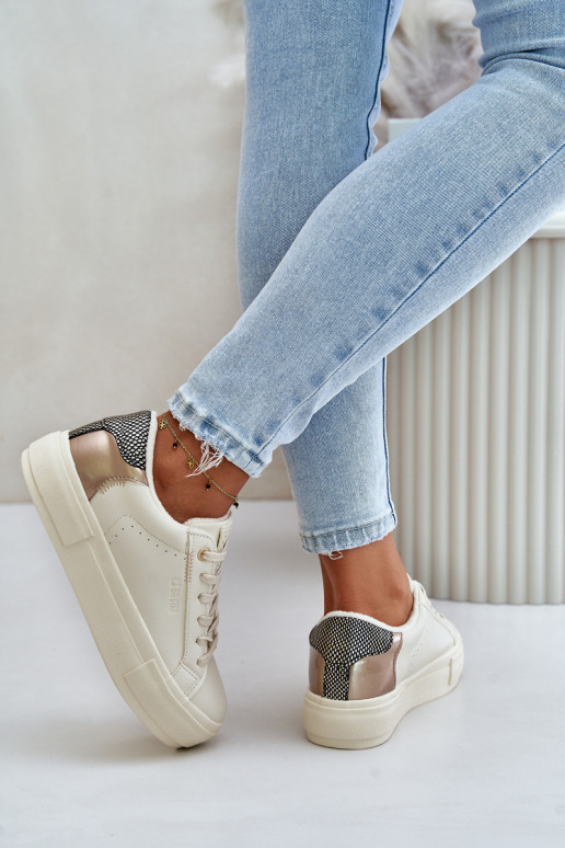 Zateplené dámské tenisky na platformě Big Star OO274A454 béžové Zateplené dámské tenisky na platformě Big Star OO274A454 béžové