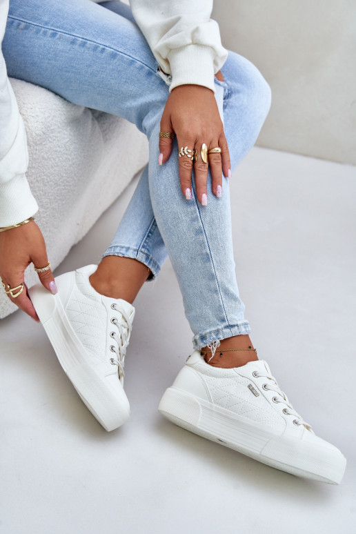 Dámské Tenisky Na Platformě Zateplené Big Star OO274A464 Bílé Dámské Tenisky Na Platformě Zateplené Big Star OO274A464 Bílé