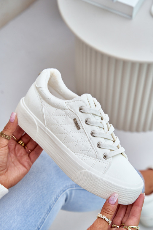 Dámské Tenisky Na Platformě Zateplené Big Star OO274A464 Bílé Dámské Tenisky Na Platformě Zateplené Big Star OO274A464 Bílé