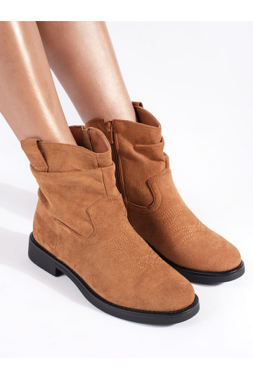 Hnědé dámské semišové kovbojky 2