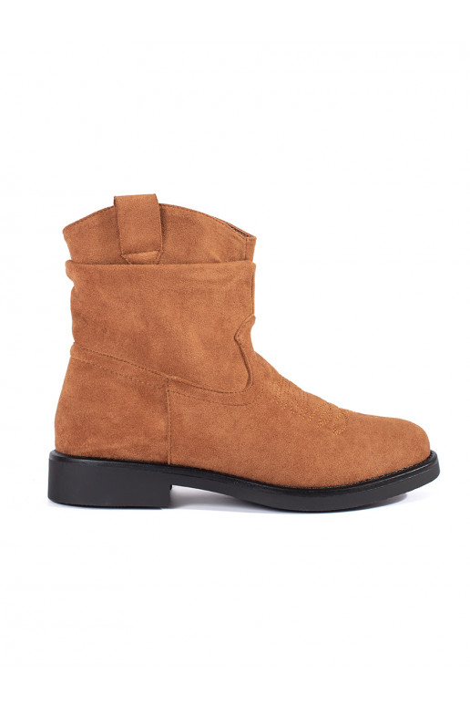 Hnědé dámské semišové kovbojky