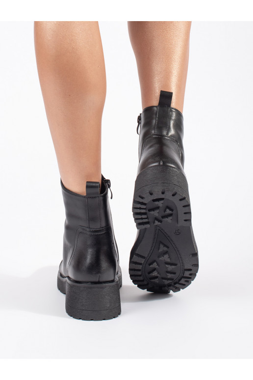 Kožené kotníkové boty na hrubé podrážce Sergio Leone