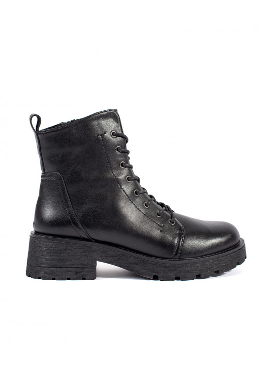 Kožené kotníkové boty na hrubé podrážce Sergio Leone