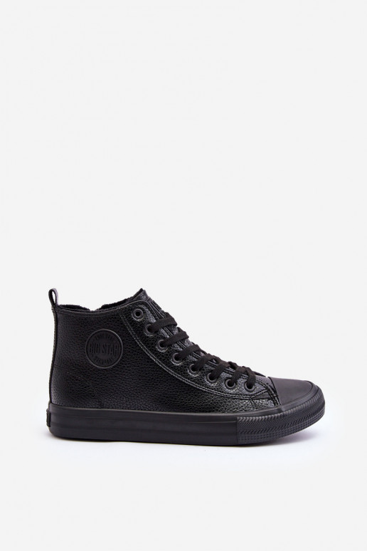 Mužské zateplené tenisky s zipem černé Big Star MM174012 Mužské zateplené tenisky s zipem černé Big Star MM174012