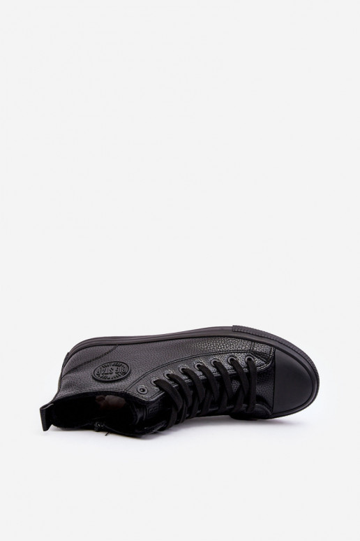 Mužské zateplené tenisky s zipem černé Big Star MM174012 Mužské zateplené tenisky s zipem černé Big Star MM174012