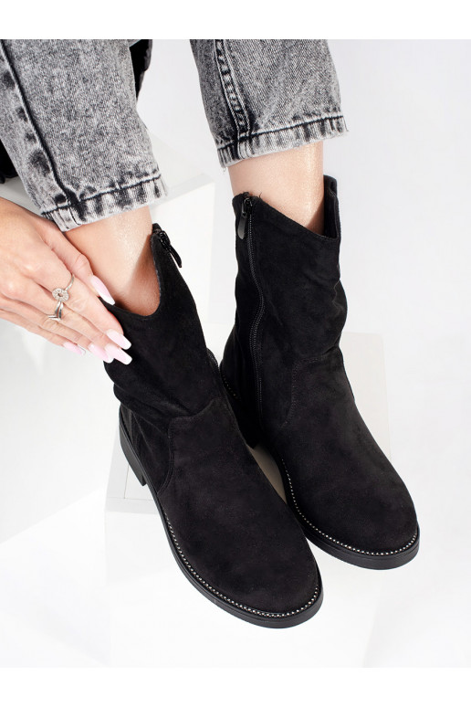 Černé semišové dámské kovbojky