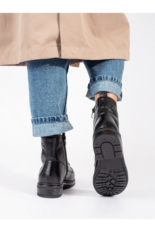 Černé šněrovací dámské kotníkové boty kožené Sergio Leone