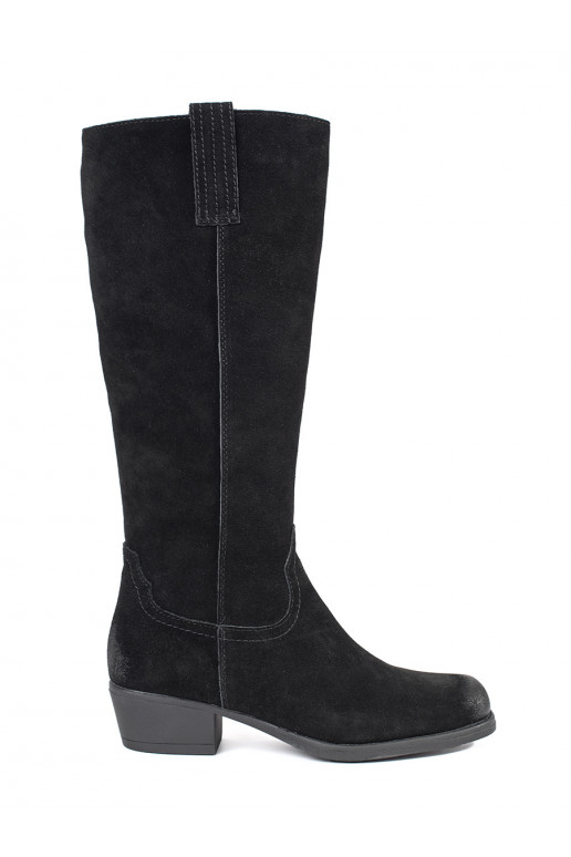 Černé kožené zateplené dámské kozačky Sergio Leone