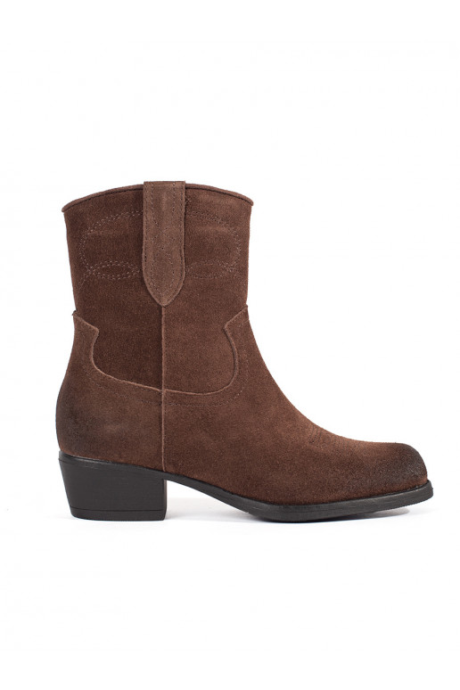 Kožené hnědé kotníkové kovbojky Sergio Leone