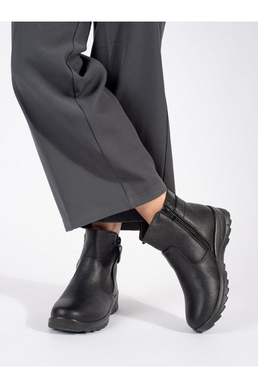 Černé pohodlné zateplené dámské boty