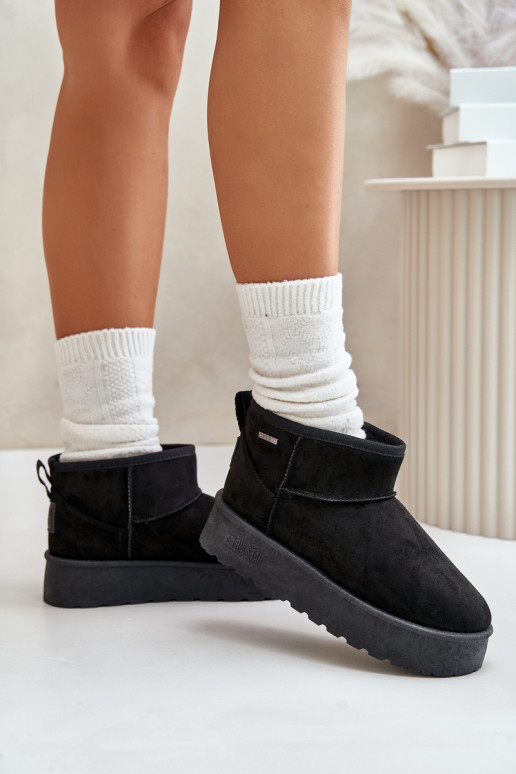 Nízké Sněhové Boty Na Platformě Big Star OO274A099 Černé Nízké Sněhové Boty Na Platformě Big Star OO274A099 Černé