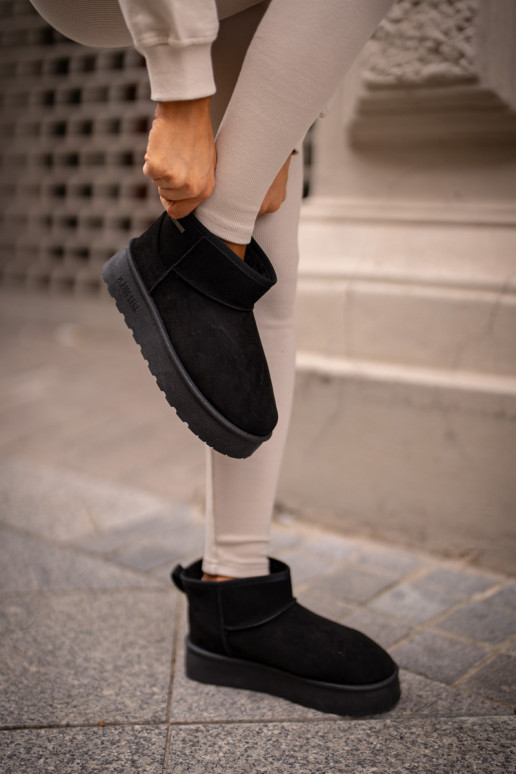 Nízké Sněhové Boty Na Platformě Big Star OO274A099 Černé Nízké Sněhové Boty Na Platformě Big Star OO274A099 Černé