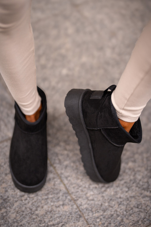 Nízké Sněhové Boty Na Platformě Big Star OO274A099 Černé Nízké Sněhové Boty Na Platformě Big Star OO274A099 Černé