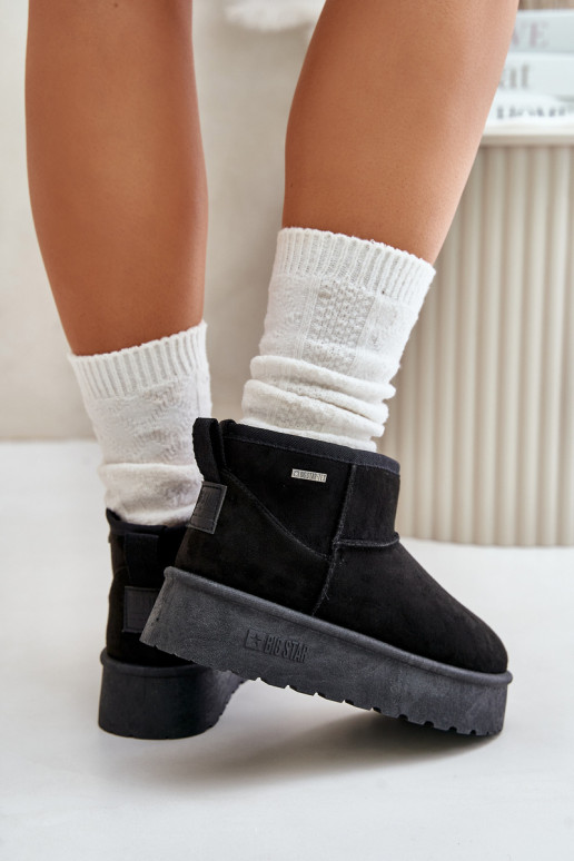 Nízké Sněhové Boty Na Platformě Big Star OO274A099 Černé Nízké Sněhové Boty Na Platformě Big Star OO274A099 Černé