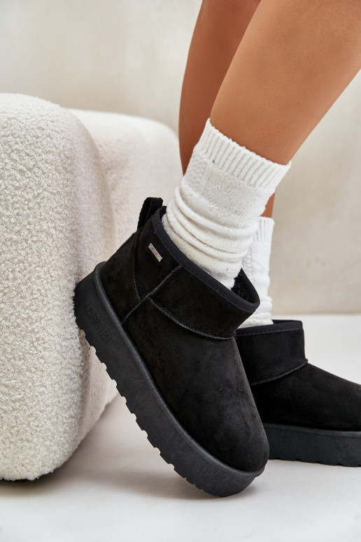 Nízké Sněhové Boty Na Platformě Big Star OO274A099 Černé Nízké Sněhové Boty Na Platformě Big Star OO274A099 Černé