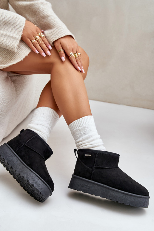 Nízké Sněhové Boty Na Platformě Big Star OO274A099 Černé Nízké Sněhové Boty Na Platformě Big Star OO274A099 Černé