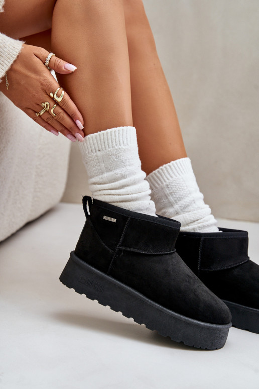 Nízké Sněhové Boty Na Platformě Big Star OO274A099 Černé Nízké Sněhové Boty Na Platformě Big Star OO274A099 Černé