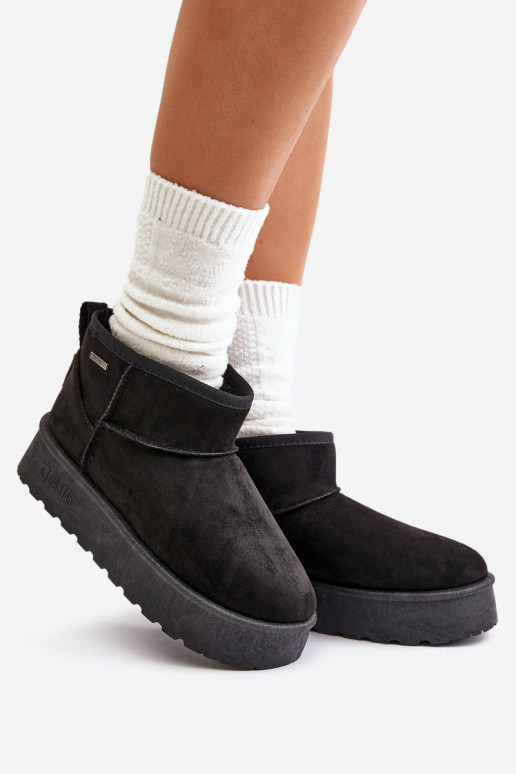 Nízké Sněhové Boty Na Platformě Big Star OO274A099 Černé Nízké Sněhové Boty Na Platformě Big Star OO274A099 Černé