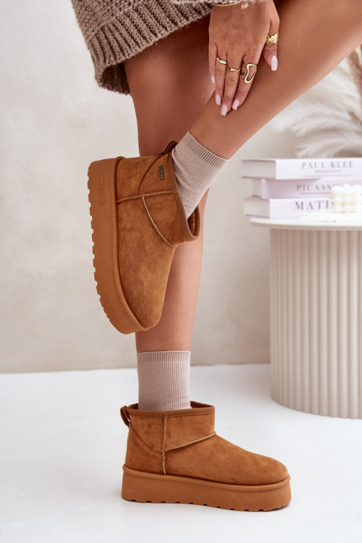 Nízké Sněhule Na Platformě Big Star OO274A098 Camel Nízké Sněhule Na Platformě Big Star OO274A098 Camel