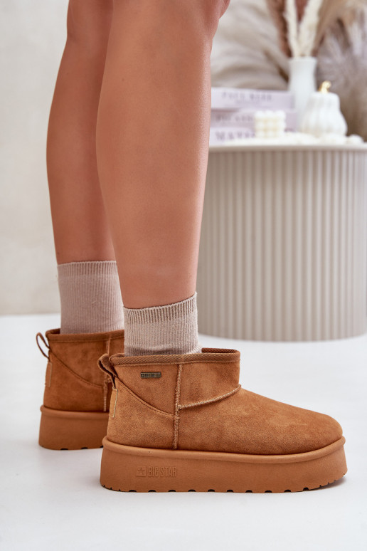 Nízké Sněhule Na Platformě Big Star OO274A098 Camel Nízké Sněhule Na Platformě Big Star OO274A098 Camel