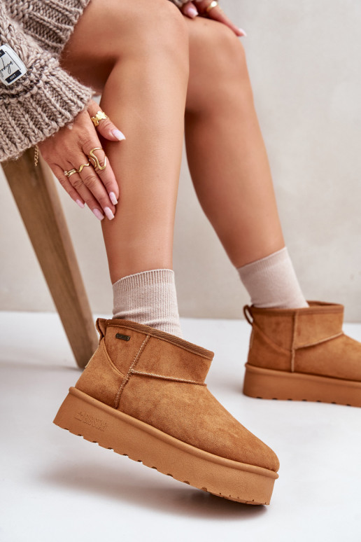 Nízké Sněhule Na Platformě Big Star OO274A098 Camel Nízké Sněhule Na Platformě Big Star OO274A098 Camel