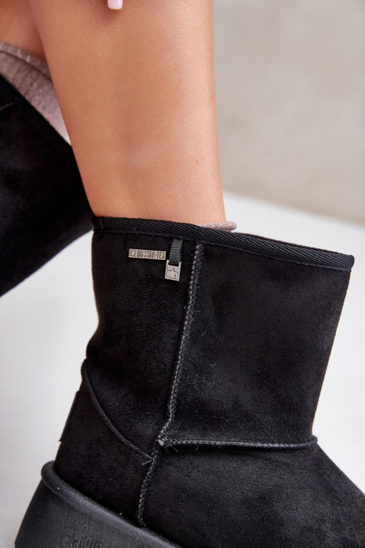 Vysoké dámské sněhule na platformě Big Star OO274898 černé Vysoké dámské sněhule na platformě Big Star OO274898 černé