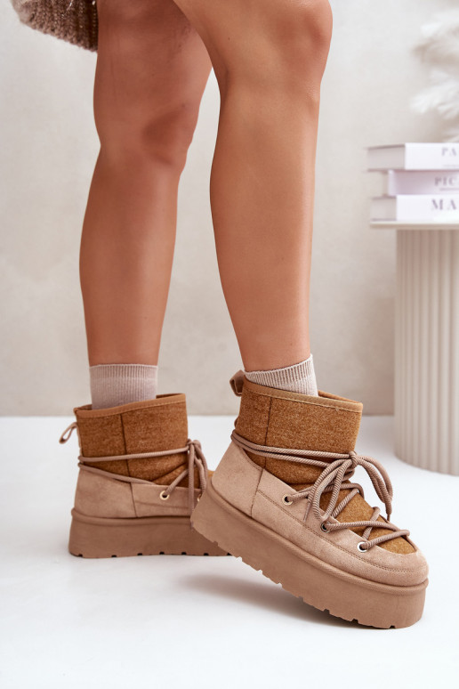 Sněhule S Vázáním Na Platformě Hnědé Mavora Sněhule S Vázáním Na Platformě Hnědé Mavora