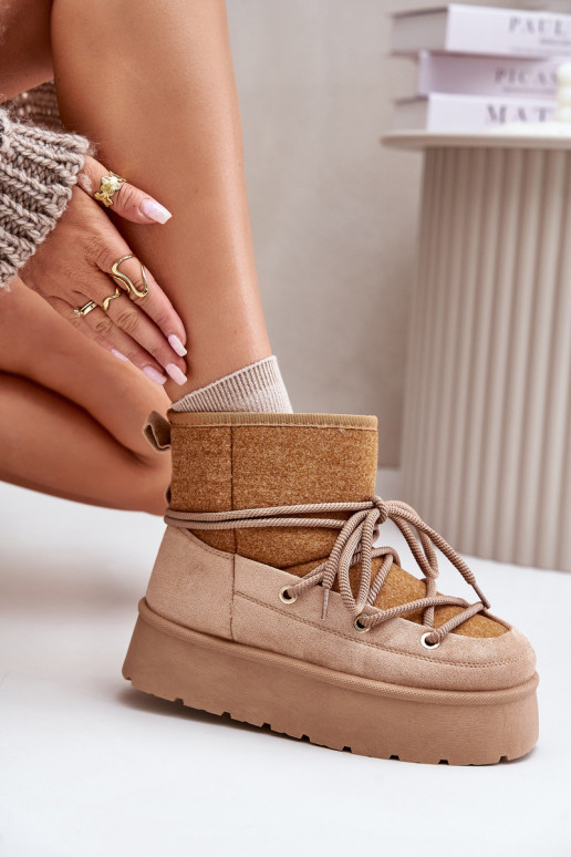 Sněhule S Vázáním Na Platformě Hnědé Mavora Sněhule S Vázáním Na Platformě Hnědé Mavora