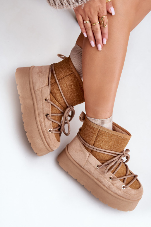 Sněhule S Vázáním Na Platformě Hnědé Mavora Sněhule S Vázáním Na Platformě Hnědé Mavora