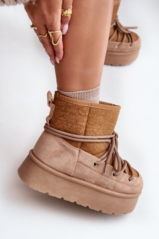 Sněhule S Vázáním Na Platformě Hnědé Mavora Sněhule S Vázáním Na Platformě Hnědé Mavora