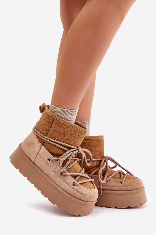 Sněhule S Vázáním Na Platformě Hnědé Mavora Sněhule S Vázáním Na Platformě Hnědé Mavora