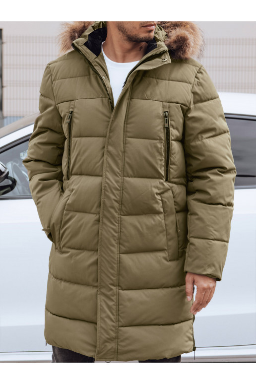 Pánská dlouhá zimní prošívaná bunda s... Pánská dlouhá zimní prošívaná bunda s...