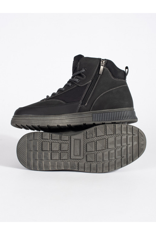 Černé zateplené pánské zimní boty vyšší