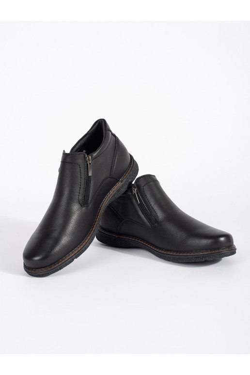 Černé zimní kotníkové pánské boty zateplené