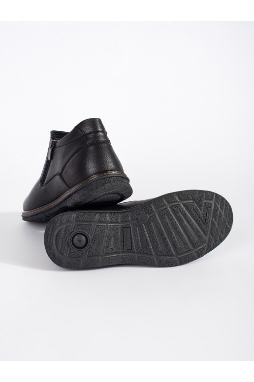 Černé zimní kotníkové pánské boty zateplené