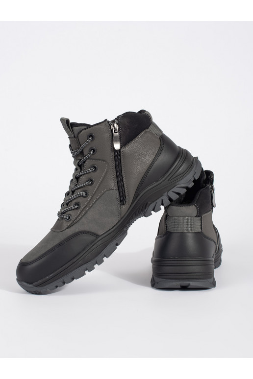 Pánské šedé zimní trekové boty