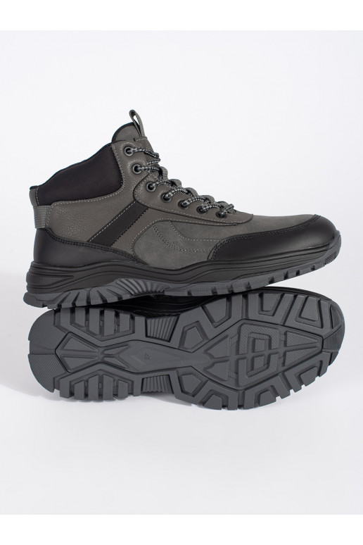 Pánské šedé zimní trekové boty