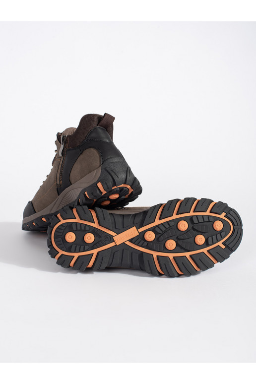 Hnědé pánské boty trekové-trapery