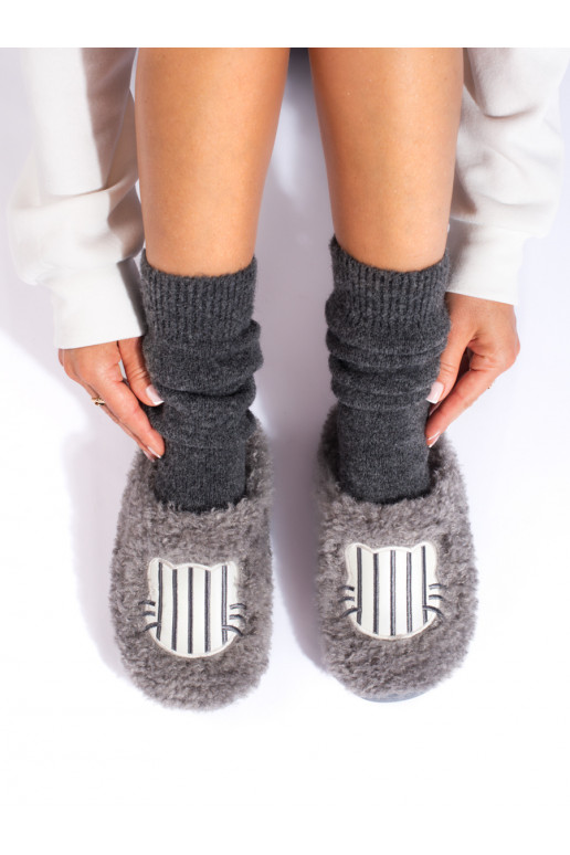 Dámské kožešinové papuče Shelovet šedé