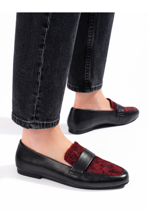 Bordó černé polobotky s kožíškem