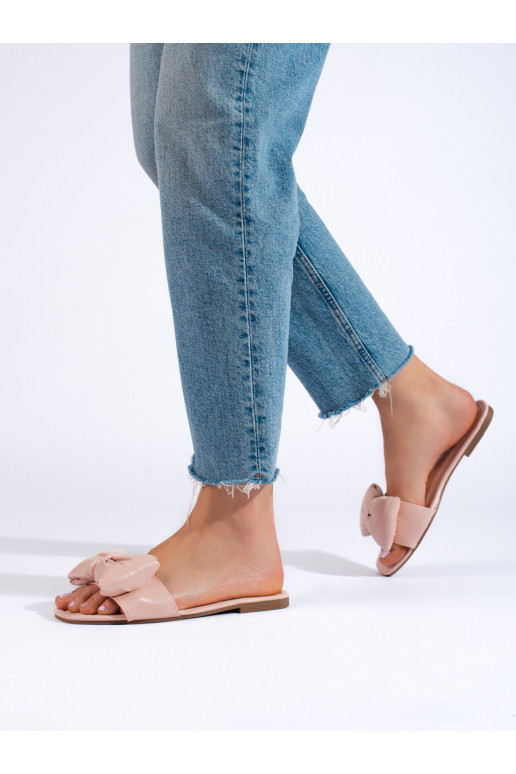 Růžové nazouváky s mašlí