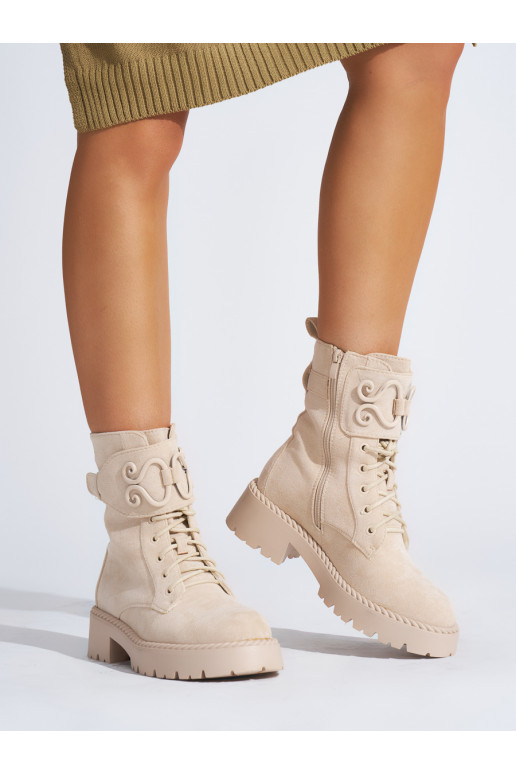 Semišové dámské béžové workery