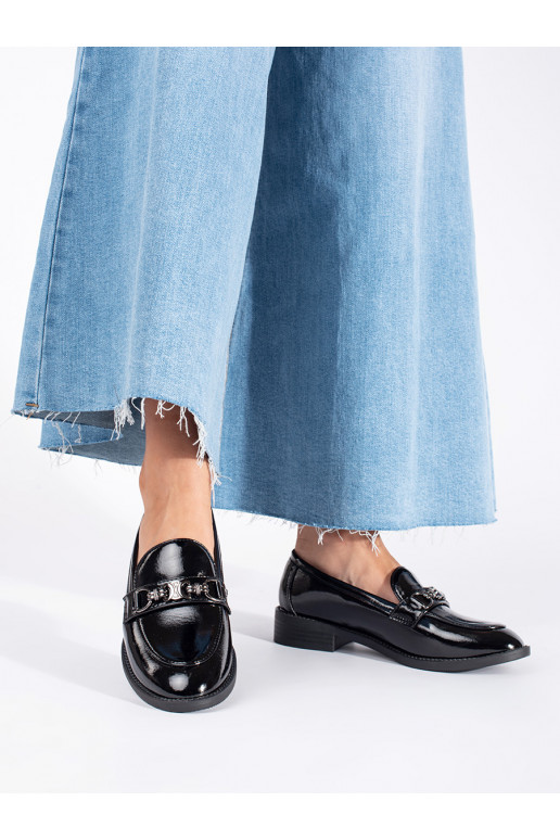 Lakované černé mokasíny dámské