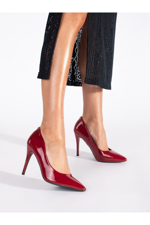 Bordové lakované dámské lodičky