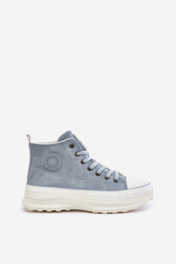 Zateplené dámské tenisky na platformě Big Star OO274072 Modré 2