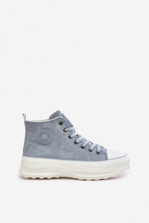 Zateplené dámské tenisky na platformě Big Star OO274072 Modré Zateplené dámské tenisky na platformě Big Star OO274072 Modré