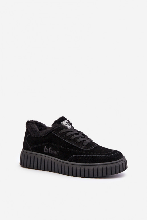 Kožené dámské sneakersy zateplené kožíškem černé Lee Cooper LCJ-24-01-2973 Kožené dámské sneakersy zateplené kožíškem černé Lee Cooper LCJ-24-01-2973