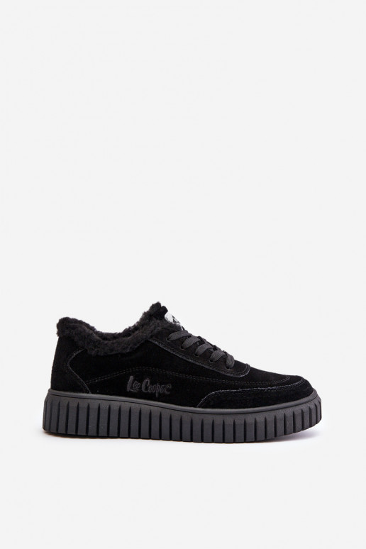 Kožené dámské sneakersy zateplené kožíškem černé Lee Cooper LCJ-24-01-2973 Kožené dámské sneakersy zateplené kožíškem černé Lee Cooper LCJ-24-01-2973